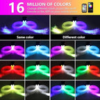 Starlight Headliner Kit,Twinkle + Music Sync Dual Color Fiber Optic Star Ceiling Lights with APP Remote Control, RGBW Star Lights for Car/Home Ceiling Decor, 1300pcs 9.8ft
