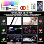 Acrylic Interior Car LED Strip Light with APP Remote Control, 175in 6 in 1 RGB Dreamcolor Neon Flexible Strip Fiber Optic LED Ambient Lighting Kits,RGB Music Lights Sync for Inside car Decorations