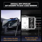 15W Wireless Car Charger & Auto Rotating Car Phone Holder MagSafe Compatible with LED Lights, Gesture Control Clamping, Auto Arm Opening, Built-In Battery, Dual Mount Options for Vent or Dashboard