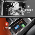 Sunsdrew 2025 Upgraded 2PCS Mercedes-Benz EQS Center Console Organizer&Lower Center Console Tray for 2023 2024 2025 Mercedes Benz EQS Interior Accessories Anti-Slip