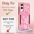 for Samsung Galaxy S25 Edge Case - Compatible with MagSafe Women Girls Cute Magnetic Protective Phone Cover Girly Unique Fashion Heavy Duty Shockproof Design for Samsung S25 Edge Case