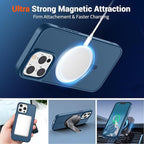 SUPFINE Magnetic for iPhone 13 Pro Max Case (Compatible with MagSafe) (Military Grade Drop Protection) Slim Translucent Matte Shockproof with Anti-Fingerprint Phone Case,Deep Blue