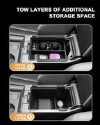 Center Console Organizer For 2024-2026 Subaru Crosstrek/2024-2026 Impreza - Double Layer Armrest Box Organizer For 2024-2026 Crosstrek/2026 Crosstrek Hybrid & 2024-2026 Impreza Accessories - ABS Tray