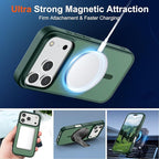 SUPFINE Magnetic for iPhone 17 Pro Max Case (Compatible with MagSafe)(Military Grade Drop Protection) Translucent Matte Shockproof with Anti-Fingerprint Phone Cover,Forest Green