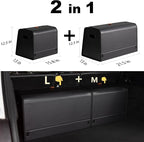 XDV Trunk Organizers, Car Organizers, Storage Solutions, and Car Storage Organizers for SUVs, Sedans, Back Seats, and Luxury Vehicles with Lid, Leather, Small, Large Car shoes box (Plain Black, M&L)