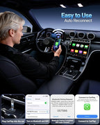 vnilrgle Wireless CarPlay Adapter for Apple iPhone（2026 Upgraded） Mini Design, Converts Factory Wired to Wireless Adapter for CarPlay, Plug and Play, Auto Connect Fast and Stable(Black)