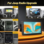 EKAT Car Radio Stereo for Jeep Wrangler JK 2007-2018 Compass Grand Cherokee Dodge Ram with Carplay/Android Auto Upgrade 2GB+64GB