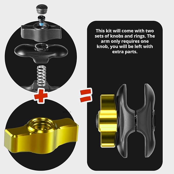 Tackform Link Vent Mount Magnetic Phone Holder - Compatible with 2021-2025 Ford F150 & Raptor, 2023-2025 Ford Super Duty | Aluminum | 2" Arm | Yellow | (NOT MAGSAFE Compatible)