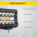 LED Light Bar 4PCS 4'' Inch White/Amber Yellow LED Pods Equivalent to 240-Watt Strobe Light Driving Fog Lights Triple Row Off Road Lights with Six Modes for SUV ATV UTV Trucks Pickup Lamp