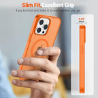 SUPFINE Magnetic for iPhone 13 Pro Max Case with Screen Protector (Compatible with MagSafe) (Military Grade Drop Protection) Translucent Matte Shockproof Phone Cover,Starry Orange
