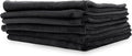 PROJE' Premium Car Care - Polishing Towel - Tagless 400 GSM Microfiber Towel - Scratch-Free & Lint Free - Finishing, Buffing, Drying Microfiber Cloth - 16in x 16in - Pack of 6 - Black