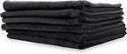 PROJE' Premium Car Care - Polishing Towel - Tagless 400 GSM Microfiber Towel - Scratch-Free & Lint Free - Finishing, Buffing, Drying Microfiber Cloth - 16in x 16in - Pack of 6 - Black