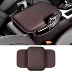 Car Center Console Cover, Leather Comfort Armrest Cover with 2 Storage Bag, Interior Car Accessories Universal Car Arm Rest Cover Pad for Car Decoration and Storage, Fit for Most Vehicle (Brown)