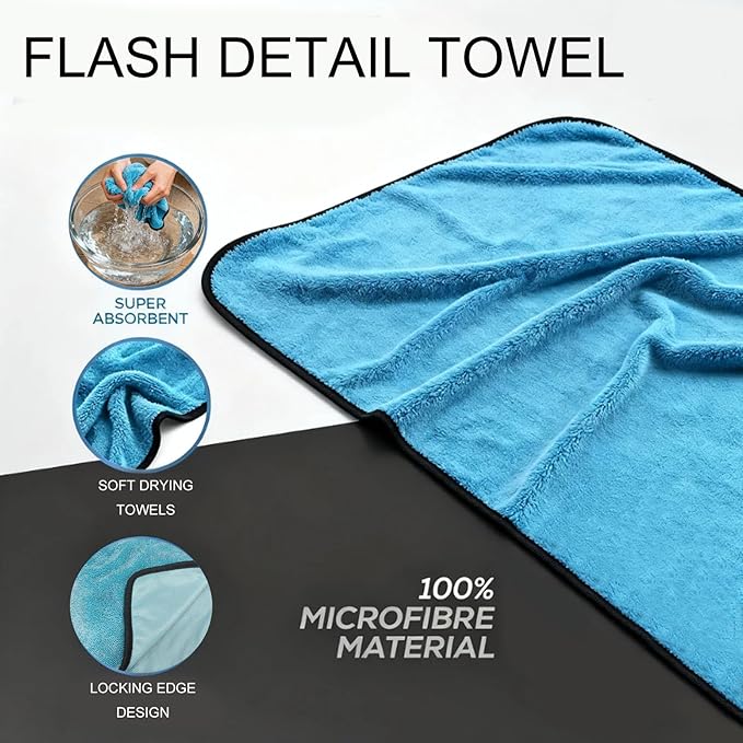 Car Drying Towel 24"x36", Soft Ultra-Absorbent Microfiber Towels for Cars, 600GSM Streak-Free, Scratch-Free Drying Towels for Automotive Detailing (2)