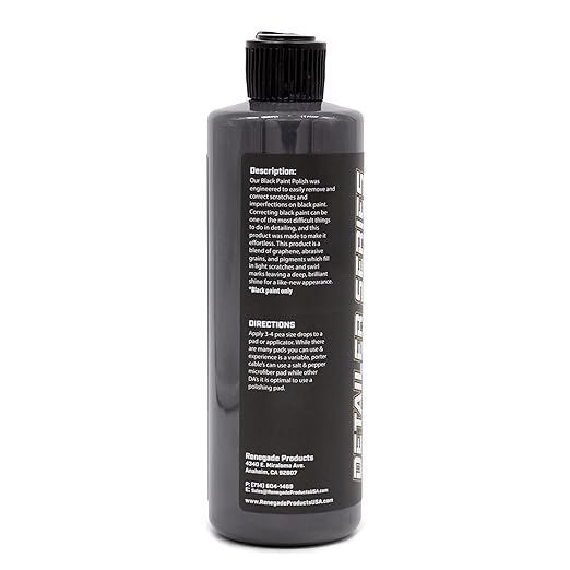 Renegade Products Graphene + Ceramic Black Paint Polish with Sio2, 1 Year Coating for Enthusiasts and Professionals