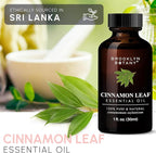 Brooklyn Botany Cinnamon Leaf Essential Oil - 100% Pure and Natural - Premium Grade Oil with Dropper - for Aromatherapy and Diffuser - 1 Fl Oz