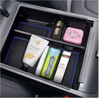 SXCY 2023 2024 Tucson Console Organizer Tray For 2022-2024 Hyundai Tucson NX4 Limited / 2023 2024 Santa Cruz Accessories Armrest Console Insert Box 2024 2023 Tucson ABS Secondary Storage (Blue Mats)