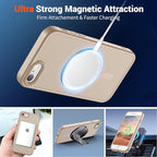 SUPFINE Magnetic for iPhone SE Case 2022 (3rd)/2020 (2nd), iPhone 8 Case (Compatible with MagSafe) (Military Grade Drop Protection) Slim Translucent Matte Phone Case,Desert Gold