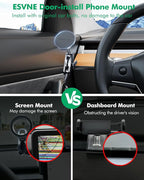 for Tesla Phone Mount,for Mag-Safe Door-Install Phone Holder, Compatible with Model Y (2025-2019) & Model 3 (2023-2017), Magnetic Car Phone Mount for iPhone 17/16/15/14/13/12, Tesla Accessories