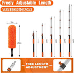 SISUPASSIE 36FT Reach High Ceiling Duster Kit, Window Cleaning kit with 7-30FT Extension Pole, Fan Duster for Ceiling Fan Blades, Microfiber Feather Duster, Rotatable Window Squeegee and Cobweb Duster