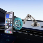 UTEBIT Universal 360° Pro Magnetic Car Phone Holder, Alloy Folding Magnetic Cell Phone Holder for Car, Strong Suction & Adjustable Phone Mount, Support for iPhone and Android All Mobile Phones, Black