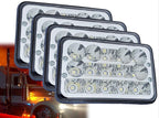 Compatible with Kenworth T660 Front Grille Deer Moose Brush Bumper Guard Large Square PLUS Logo, 4x 6" 60 LED Headlight, 2x 22" Windshield Wipers, License Plate Holder and Frame, Reflective Vest