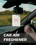 Christian Preppy Pink Cologne Car Air Freshener 4 Pcs, Coquette Pink Bow Cherry Floral Bible Verse Hanging Air Freshener for Cars Bathroom Dorm Books Decor, Cute Accessories Gifts for Women