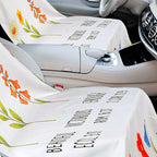 Hahafelt 2 Pack Car Seat Towel Covers with Storage Bag, 63 x 32 Inch Universal Non Slip Waterproof Sweat Protector for Car Truck, Gym Swimming Running, Machine Washable (Christian Floral)
