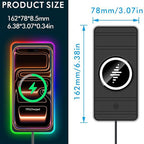 Magnetic Wireless Car Charger Pad, LANSEMKU RGB 15W Wireless Car Charging Pad for Magsafe Wireless Charger for Car iPhone17 16 15 14 13 12 11 Pro Max