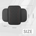 IHOTDER Patchwork Leather Center Console Covers for Cars,Upgraded Arm Rest Cover for Car with Side Storage Pocket for Car Seat Organizer,Middle Console Cover Stylish Car Decoration (Black)