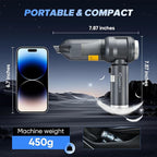 SakerPlus 4 in 1 Handheld Car Vacuum Cleaner & Air Duster, 17500PA High Power Rechargeable Portable Vacuum with LED Light, Multi Nozzles for Car, Home & Office – Ideal for Men and Family