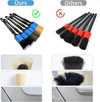 MVEQRRN 6pcs Car Detailing Brush Set-2pcs Boars Hair Car Detailing Brushes,2pcs Ultra Soft No Scratch Detailing Brush for Air Vent,Leather Seat 2pcs Detail Brushes for Interior Exterior(Blue)