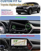 Phone Holder for Toyota Highlander 2020-2025 Accessories Car Magnetic Phone Mount for MagSafe, Strong Magnets Fast Wireless Charger Cell Phone Base(Only Fit 8-inch, Not Fit 12.3-inch Limited Platinum)