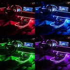 Jushope Interior Car LED Strip Lights with Wireless APP and Remote Control, RGB 5 in 1 Ambient Lighting Kits with 236 inches Fiber Optic, 16 Million Colors Car Neon Lights, Sync to Music