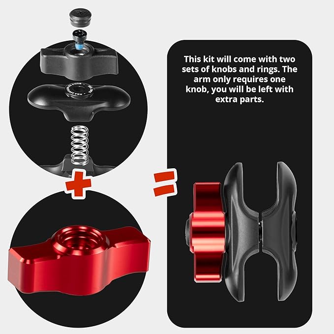 Tackform Link Phone Mount with Top Dash Clip - Compatible with 2021-2025 Ford Bronco | Aluminum | Zero Slip, Anti-Scratch | Universal Magnetic Phone Holder | 2" Arm | Red | (NOT MAGSAFE Compatible)