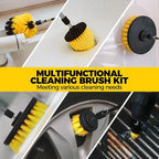 Holikme 30 Piece Drill Brush Set, Scrub Pads Scrubber Brush with Extend Long Handle Clean for Grout, Tiles, Bathtub, Bathroom, Kitchen, Black