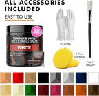 FORTIVO Leather Recoloring Balm, Leather Repair Kit for Furniture, White Leather Dye, Leather Repair Kit, White Leather Balm, Leather Repair Kit for Couches, Balm Leather - White
