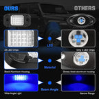 4 Pods Blue Rock Light LED Waterproof Neon Trail Rig Lamp Underglow Lights for Car Truck Motorcycle SUV ATV UTV (Blue)