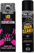 Muc-Off Motorcycle Chain Cleaner + 5x Bike Brush Kit | Motorcycle Chain Degreaser Cleaner with Chain Cleaning Brush Set | Instant Grease Cutting Formula | Easy to Use