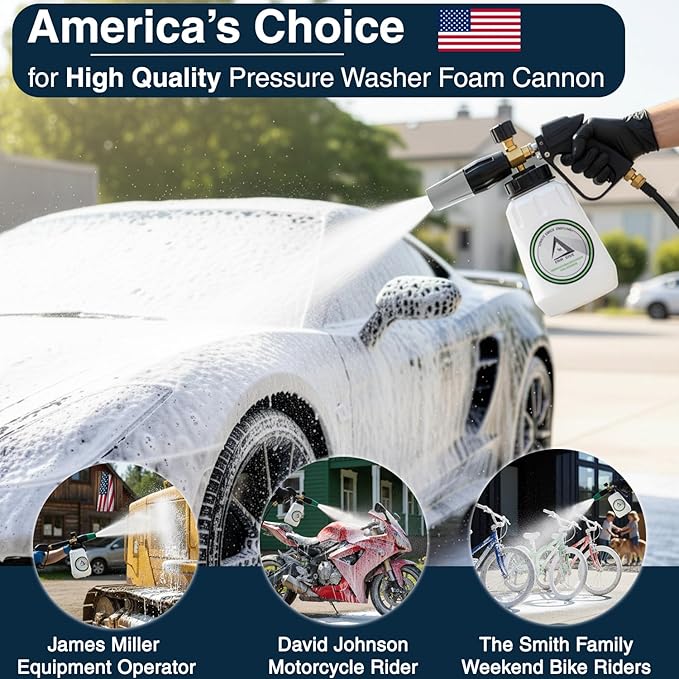 DBR Tech® Foam Cannon for Pressure Washer | Pro-Grade, 1.1mm Orifice, 1000-4000 PSI, Grey