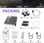 Upgraded Starlight Headliner Kit, Meteor & Music Effect 16 Million Colors, 22W RGBW 1300pcs 0.2in x 4.92ft, Split 4+10 Holes Fiber Optic Light Kits for Car Home Ceiling, APP & Remote