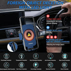 Wireless Car Charger, Fast Charging 15W Auto Clamping Car Charger Phone Holder Phone Mount for iPhone17 16 15 14 13 12 11 Pro Max Xs, Samsung Galaxy S24 Ultra S23 S22 S21 S20 S10+ Note 9, etc