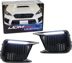 iJDMTOY White/Amber Dynamic Sequential Flash Switchback LED Daytime Running Lights Non-Fog Version Bezels Compatible with 2018-2021 Subaru WRX/WRX STI