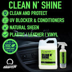 Nanoskin CLEAN N’ SHINE Interior Cleaner, Conditioner & Dressing 16 Oz. – Car Wash Interior Spray for Car Detailing | Restores Leather, Plastic & Vinyl Surfaces | For Cars, Trucks, Motorcycles, RVs