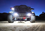 iJDMTOY Pair 12-Chipset High Power LED Surface Flush Mount Strobe Flash Lighting Kit Compatible with Jeep Car Truck SUV 4x4 Side Markers, Lights, White Color