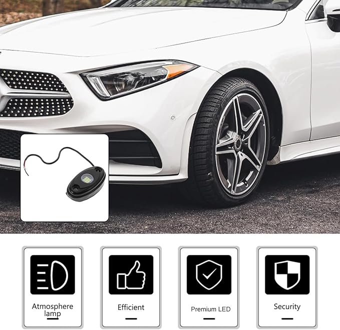 PRETYZOOM 9W LED Light Kit for Cars and Trucks Universal Automotive Ambient Lighting Waterproof RGB Color Options Easy Installation
