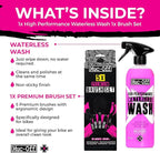 Muc-Off Waterless Bike Wash 750ml + 5x Premium Brush Set | No Water Bike Cleaner with Biodegradable Formula | Spray and Wipe Easy Bike Cleaning | Streak-Free Spray Cleaner Safe on Carbon Fibre