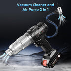 Car Vacuum Portable CordlessTire Inflator for Car 2in1, 40000Pa High Power Dust Buster, Rechargeable 2 Batteries Powered Vacuum Cleaner for Office Home Pet Hair Gifts for Husband Men Black