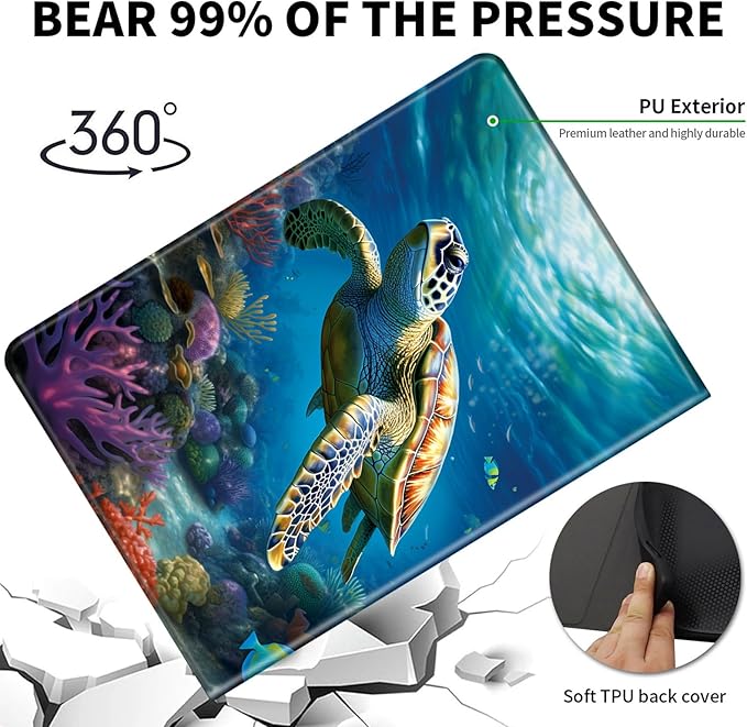 for Kindle 10th Generation Case 2019 Released 6",PU Leather Cute Slim Folio Adjustable Stand Smart Cover with Auto Wake/Sleep Case for 6 Inch Kindle 10th Gen 2019,Cute Sea Turtle