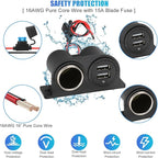 2PCS Dual USB Outlet Cigarette Lighter Socket Splitter with Blade Fuse, 12V 4.2A Car Charger Power Adapter Replacement Waterproof Plug Female 21W for RV Marine Boat Motorcycle Truck ATV UTV Van etc